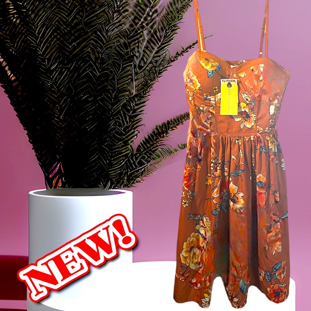 Spaghetti Strap Padded Cup Floral Mini Dress